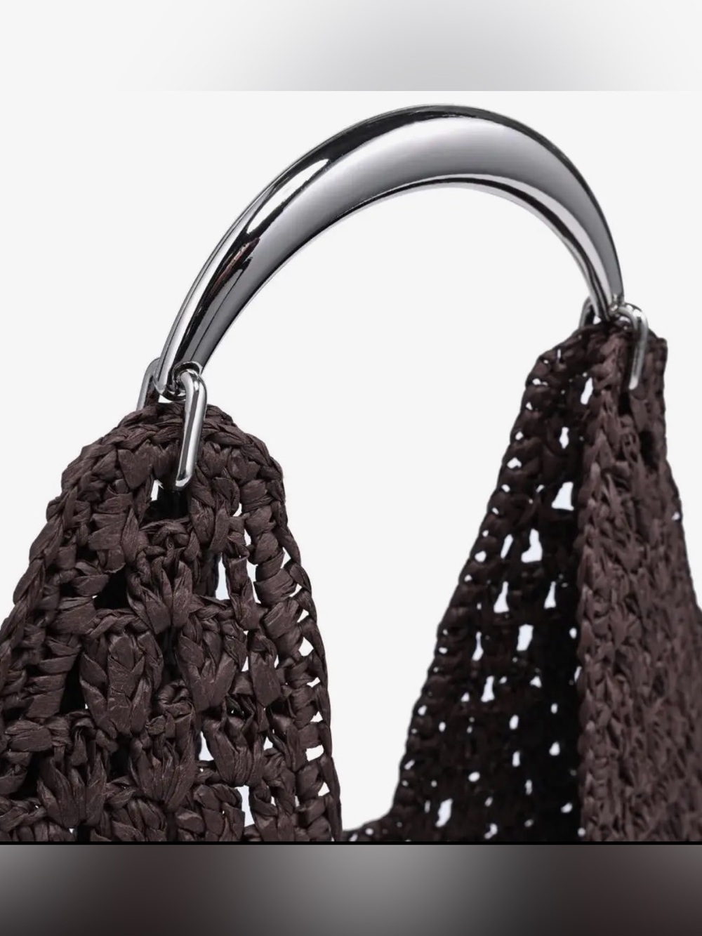 Urban Expressions Chocolate Iris Hobo Woven Tote Bag - Picture 9 of 9